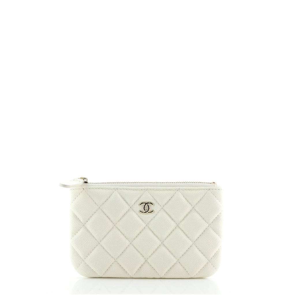 Chanel Classic O Case Pouch Quilted Caviar Mini Neutral 7482651