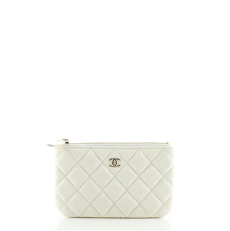Chanel Classic O Case Pouch Quilted Caviar Mini