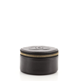Chanel Vintage Timeless Round Jewelry Case Lambskin Mini