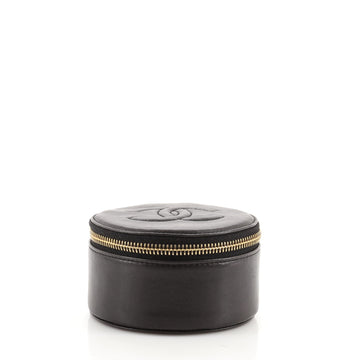 Chanel Vintage Timeless Round Jewelry Case Lambskin Mini