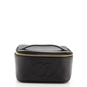 Chanel Vintage Timeless Cosmetic Case Caviar Small