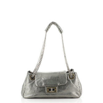 Chanel Drill Accordion Flap Bag Perforated Leather Small
