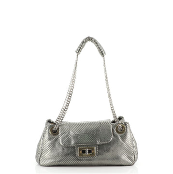Chanel Drill Accordion Flap Bag Perforated Leather Small
