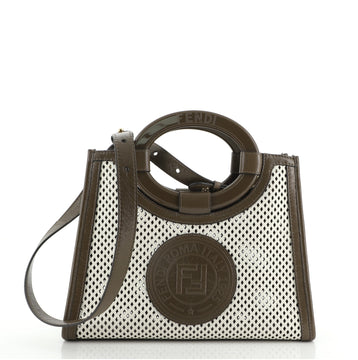 Fendi Runaway Shopper Tote Perforated Leather Mini