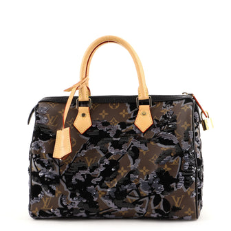 Louis Vuitton Speedy Handbag Fleur De Jais Monogram Canvas 30