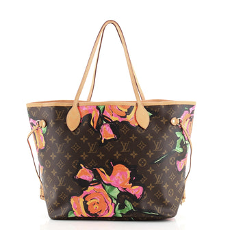 Louis Vuitton Neverfull Tote Limited Edition Monogram Roses MM