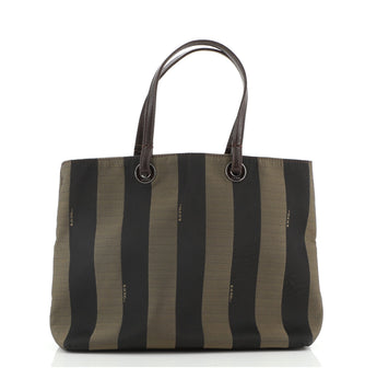 Fendi Vintage Open Tote Pequin Canvas Medium
