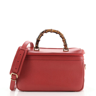 Gucci Vintage Bamboo Vanity Case Leather Medium