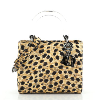 Christian Dior Vintage Lady Dior Bag Printed Canvas Medium