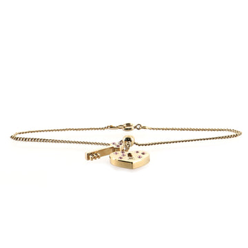 Chanel CC Heart Lock and Key Charm Bracelet Metal with Crystal