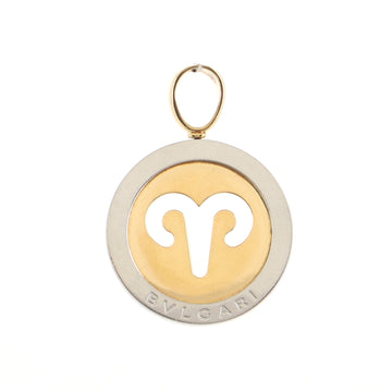 Bvlgari Zodiac Pendant Necklace 18K Yellow Gold and Steel