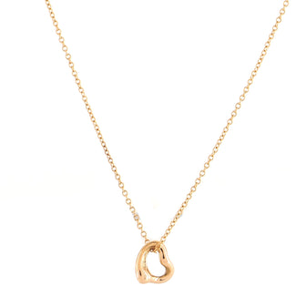 Tiffany & Co. Elsa Peretti Open Heart Pendant Necklace 18K Rose Gold