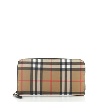 Burberry Elmore Zip Wallet Vintage Check Canvas