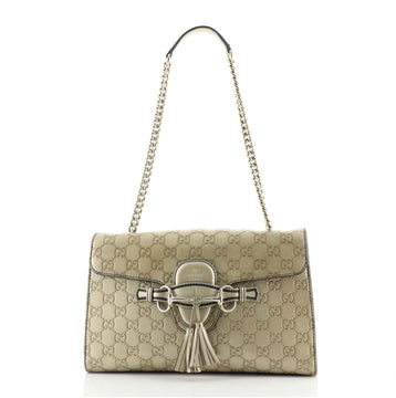 Gucci Emily Chain Flap Bag Guccissima Leather Medium