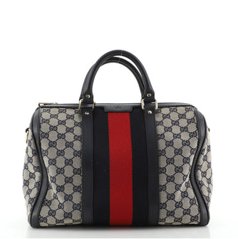 Gucci Vintage Web Boston Bag GG Canvas Medium