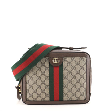 Gucci Ophidia Zip Around Camera Bag GG Coated Canvas Small