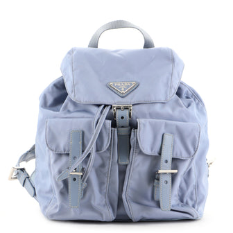 Prada Double Front Pocket Backpack Tessuto Small