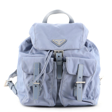 Prada Double Front Pocket Backpack Tessuto Small
