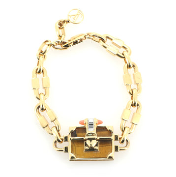 Louis Vuitton Petite Malle Bracelet Metal with Tiger's Eye and Crystal