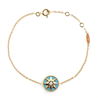 Christian Dior Rose des Vents Bracelet 18K Yellow Gold with Diamond and Turquoise