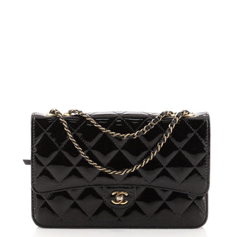Chanel CC Eyelet Wallet on Chain Quilted Patent