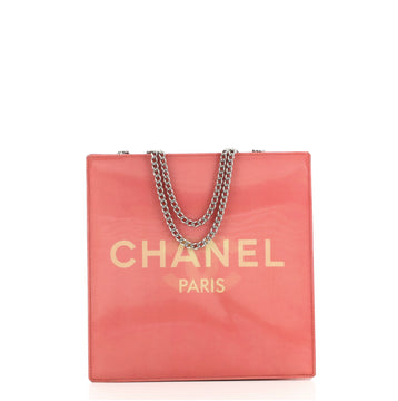 Chanel Vintage Holographic Chain Tote Vinyl Small