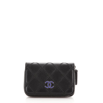 Chanel CC Zip Coin Purse Stitched Lambskin