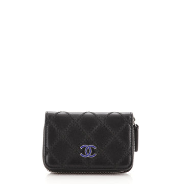 Chanel CC Zip Coin Purse Stitched Lambskin