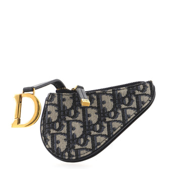 Christian Dior Saddle Key Pouch Oblique Canvas