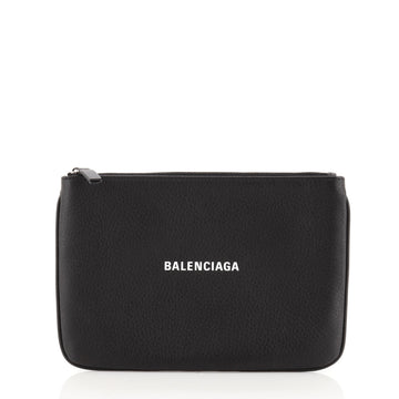 Balenciaga Everyday Logo Pouch Printed Leather Medium