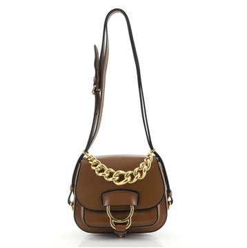 Miu Miu Madras Dahlia Saddle Bag Leather Small
