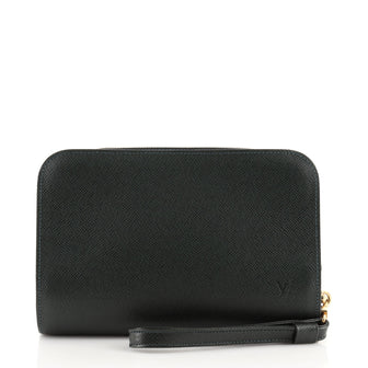 Louis Vuitton Pochette Baikal Clutch Taiga Leather