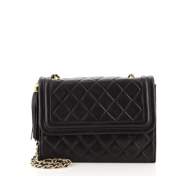 Chanel Vintage Tassel Flap Bag Quilted Lambskin Small