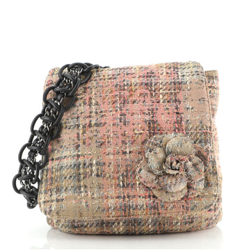 Chanel Camellia Messenger Bag Tweed Large