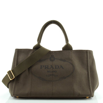 Prada Canapa Convertible Tote Canvas Medium