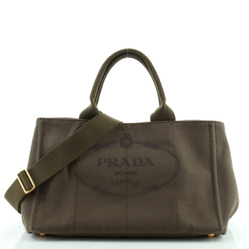 Prada Canapa Convertible Tote Canvas Medium
