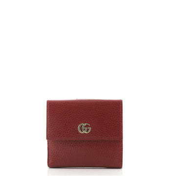 Gucci GG Marmont French Flap Wallet Leather Compact