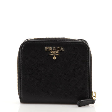 Prada Zip Around Wallet Saffiano Leather Compact