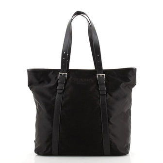Prada Logo Belted Tote Nylon Large
