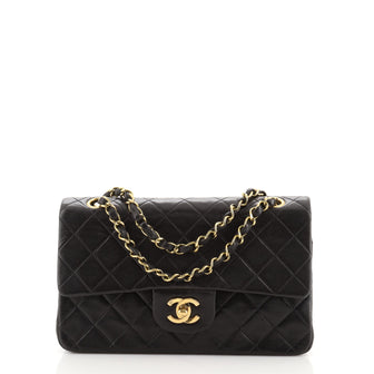 Chanel Vintage Classic Double Flap Bag Quilted Lambskin Small