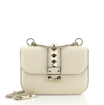 Valentino Glam Lock Shoulder Bag Leather Small