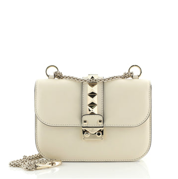 Valentino Glam Lock Shoulder Bag Leather Small