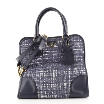 Prada Convertible Shopping Tote Tweed with Saffiano Large
