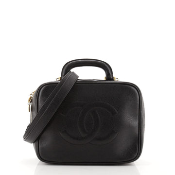 Chanel Vintage Timeless Zip Around Vanity Case Caviar Small