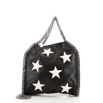 Stella McCartney Falabella Fold Over Crossbody Bag Embroidered Faux Leather Mini