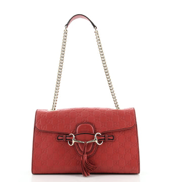 Gucci Emily Chain Flap Bag Guccissima Leather Medium