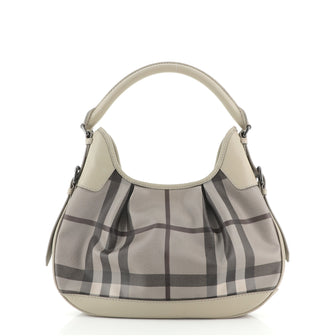 Burberry Brooklyn Handbag Smoked Check Coated Canvas Small