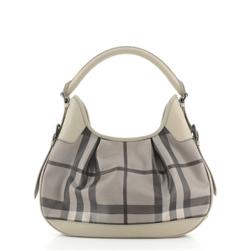 Burberry Brooklyn Handbag Smoked Check Coated Canvas Small