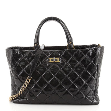 Chanel Rita Tote Quilted Glazed Crackled Calfskin Small