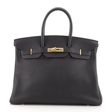 Hermes Birkin Handbag Blue Togo with Gold Hardware 35